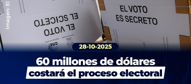 60 millones de dólares costará el proceso electoral