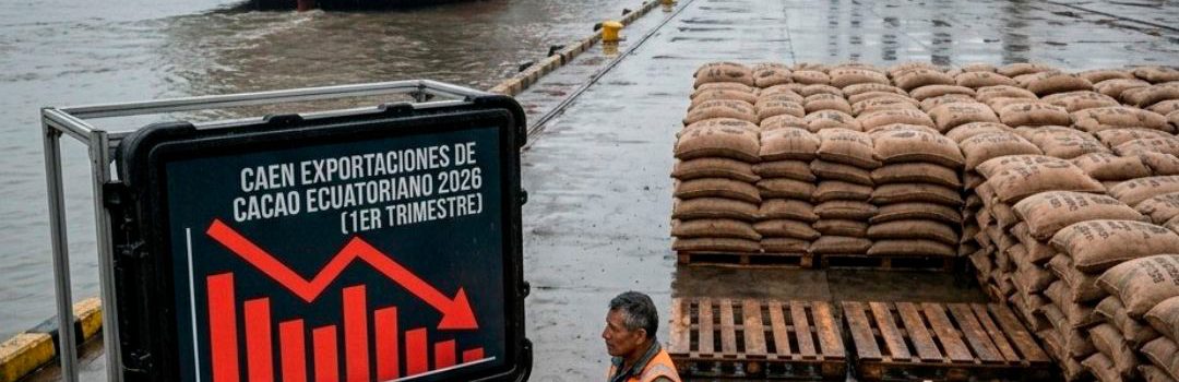 Caen exportaciones de cacao ecuatoriano en el primer trimestre de 2026