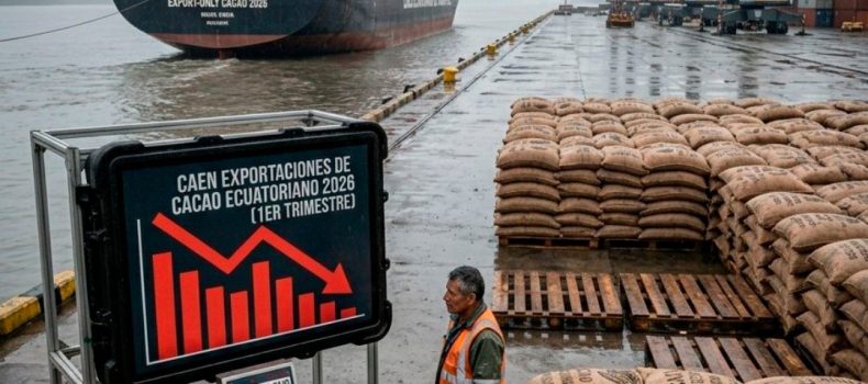 Caen exportaciones de cacao ecuatoriano en el primer trimestre de 2026